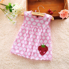 Load image into Gallery viewer, Fashion Baby girl dress cotton o-neck regular Toddler Cute Baby Flower Children Dot Striped Tees Dress T-Shirt Free shipping H5