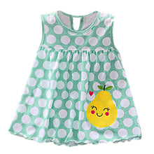 Load image into Gallery viewer, Fashion Baby girl dress cotton o-neck regular Toddler Cute Baby Flower Children Dot Striped Tees Dress T-Shirt Free shipping H5