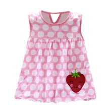 Load image into Gallery viewer, Fashion Baby girl dress cotton o-neck regular Toddler Cute Baby Flower Children Dot Striped Tees Dress T-Shirt Free shipping H5