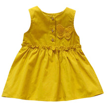 Load image into Gallery viewer, Fashion Baby girl dress cotton o-neck regular Toddler Kids Girls Solid Sleeveless Butterfly Sundress Princess Free shipping H5