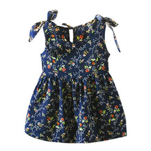 Load image into Gallery viewer, Fashion Baby girl dress cotton o-neck regular Toddler Baby Kids Girls Sleeveless Ribbons Bow Floral Princess Dresses H5