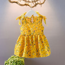 Load image into Gallery viewer, Fashion Baby girl dress cotton o-neck regular Toddler Baby Kids Girls Sleeveless Ribbons Bow Floral Princess Dresses H5