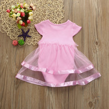 Load image into Gallery viewer, Fashion Baby girl dress cotton o-neck regular Baby Infant Birthday Tutu Bow Clothes Party Jumpsuit Princess Romper Dress H4