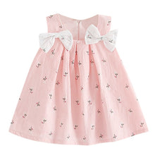 Load image into Gallery viewer, Toddler Princess Party Dress Kid Baby Girls Solid Bow Print Floral Suspender Comfortable roupa infantil menina Lively платье