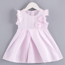 Load image into Gallery viewer, Summer Girls Dress Toddler Baby Princess Dress Party Wedding Kids Dresses Solid Flower Clothes Birthday vestidos niña verano 4