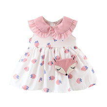 Load image into Gallery viewer, Fashion Baby girl dress cotton o-neck regular Toddler Baby Kids Ruffles Strawberry Print Princess Dresses Bag Free shipping H4