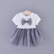 Load image into Gallery viewer, Short Sleeve Star Moon Sequins Tulle Dress for Baby Girls Summer Birthday Princess Dress Kids Baby Girl Dress Clothes RL2