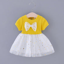 Load image into Gallery viewer, Short Sleeve Star Moon Sequins Tulle Dress for Baby Girls Summer Birthday Princess Dress Kids Baby Girl Dress Clothes RL2