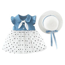 Load image into Gallery viewer, infant Summer Dress Hat Girl Princess Toddler Baby Girl dresses Party wedding denim Clothes Outfits SZYADEOU vestidos bebes L5