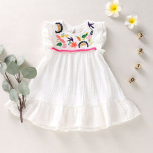 Load image into Gallery viewer, Summer New Fashion Baby Kid Girl Infant Sleeveless Embroidery Ruffles Flower Princess Dress Clothes Wholesale Free Ship Z4